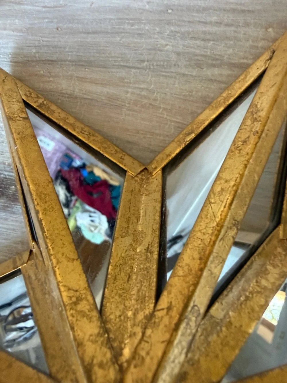Crate&Barrel Gold Mirrored Star Tree Topper
